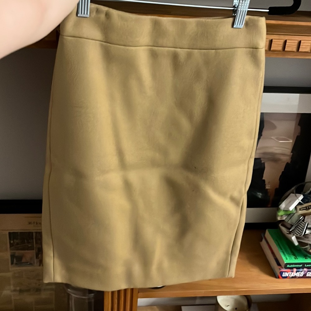 Camel J Crew number two pencil skirt size 0P